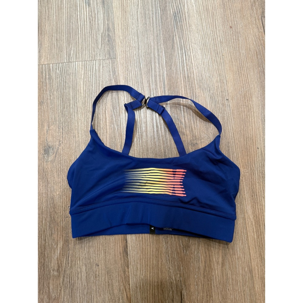 Savage X Fenty‎ Womens Royal Blue Sunset Graphic Racerback Sports Bra Size S